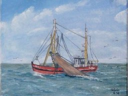 Kutter auf See          Oelbild 25-30